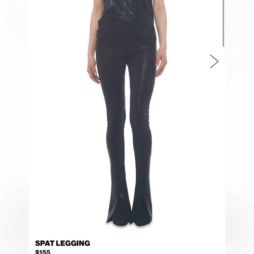 NWT Norma Kamali Lame’ Spat Split Hem Legging